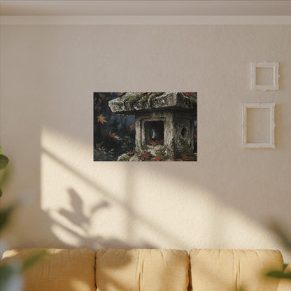Shibui Stone Lantern Canvas Art - Japandi Minimal Line