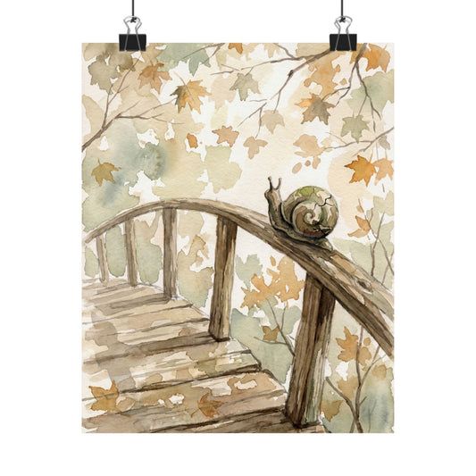 Datsuzoku Wooden Bridge Wall Art Print - Japandi Watercolor
