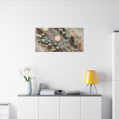 Candlelight Dried Flowers Canvas Art - Japandi Kanso