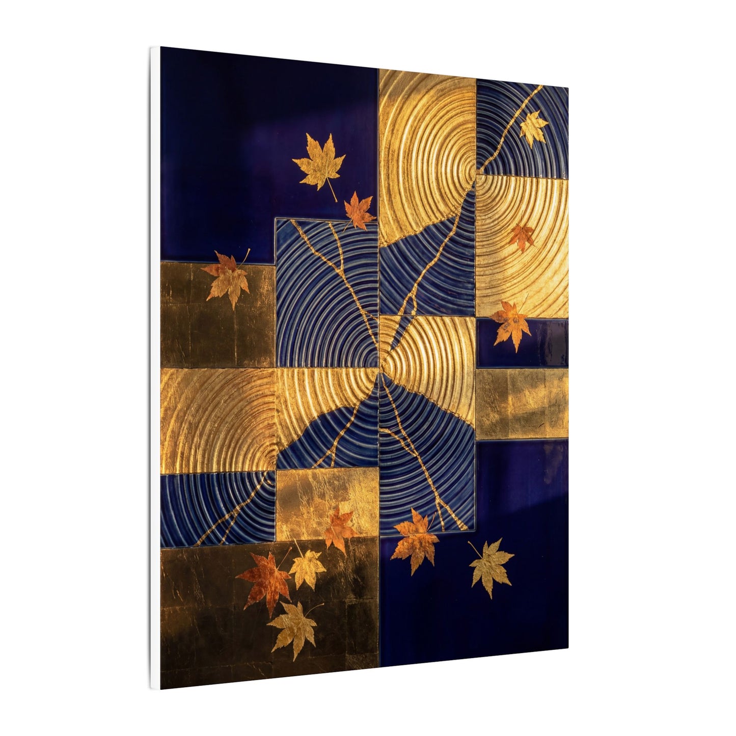 Autumn Water Ripple Crackle Gold Canvas Art | Artful Decor