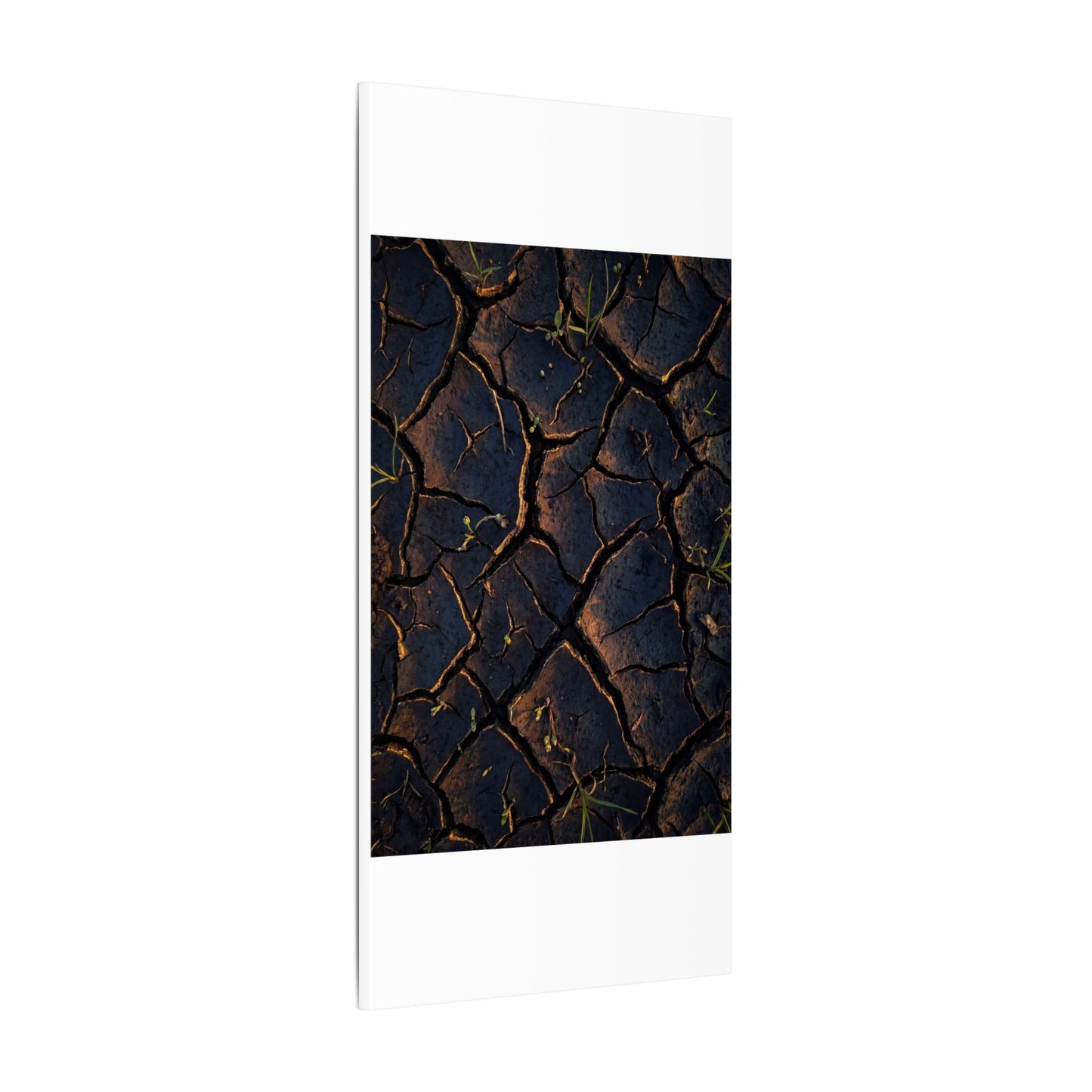 Cracked Earth Moody Minimal Canvas Art | Luxurious Dark Japandi Art