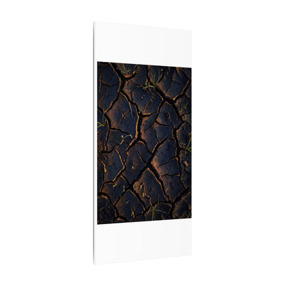Cracked Earth Moody Minimal Canvas Art | Luxurious Dark Japandi Art