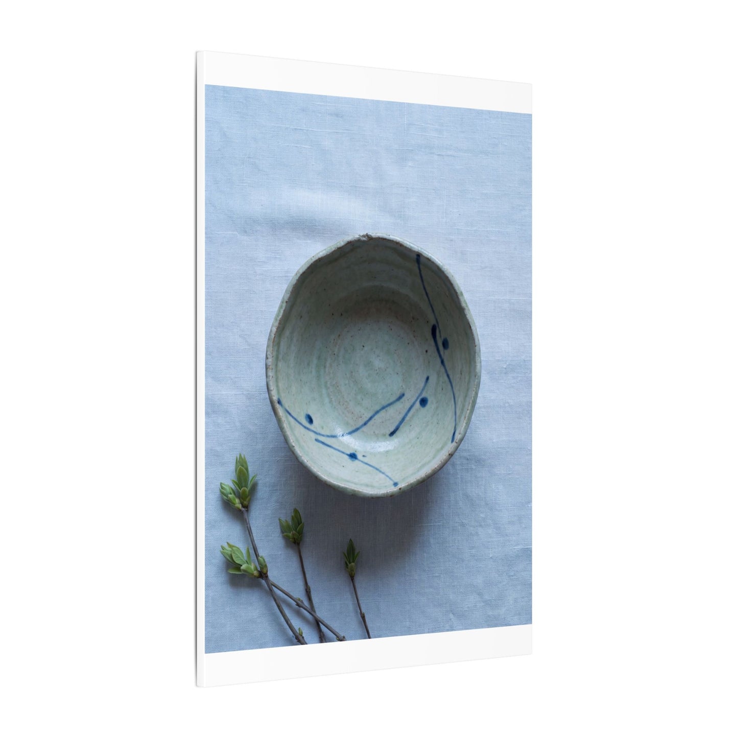 Spring Ceramic Bowl Minimal Line Canvas Art | Warm Decor