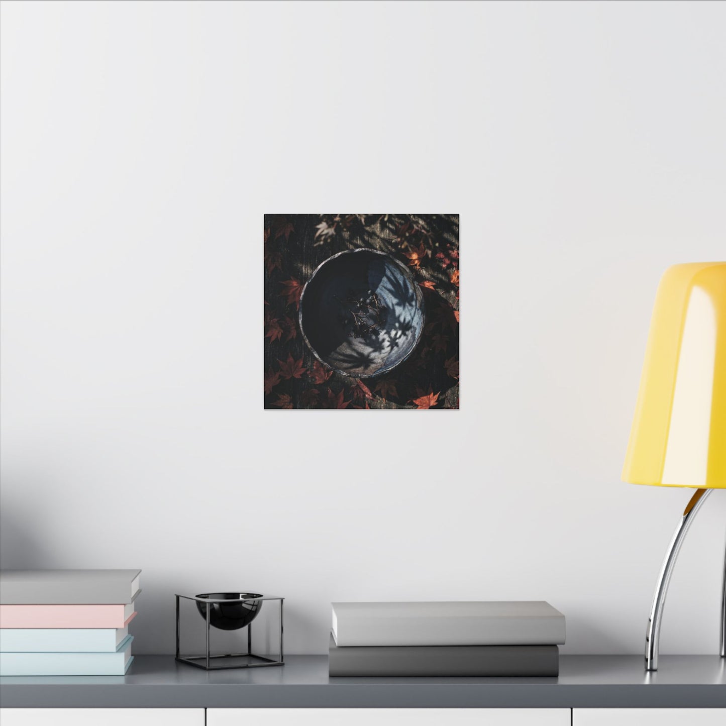 Autumn Ceramic Bowl Shadow Zen Canvas Art | Bold Decor