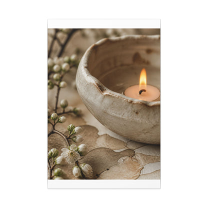 Kanso Ceramic Bowl Canvas Art - Japandi Watercolor