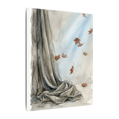 Ma Silk Drape Canvas Art - Japandi Watercolor