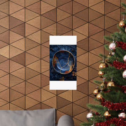 Fukinsei Ceramic Bowl Wall Art Print - Kintsugi Crackle Gold