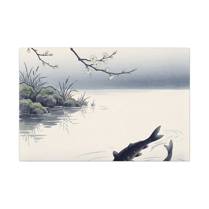 Ma Koi Pond Canvas Art - Zen Ukiyo E Inspired