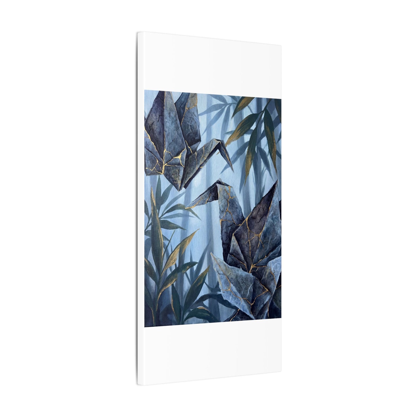 Paper Fold Canvas Art | Summer Kintsugi Crackle Gold Art