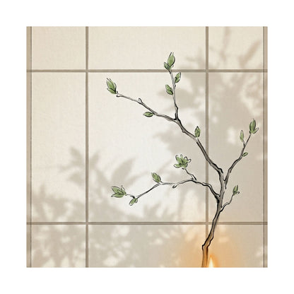 Shoji Screen Minimal Line Wall Art Print | Earthy Japandi Art