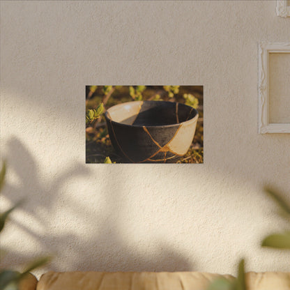 Seijaku Broken Pottery Canvas Art - Kintsugi Gold Repair