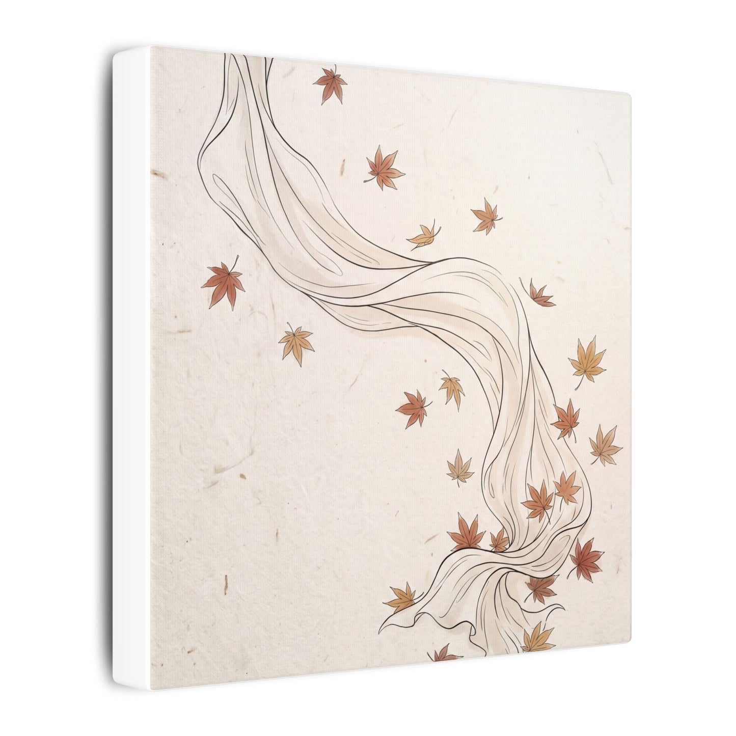 Japandi Silk Drape in Dawn | Minimal Line Canvas Art