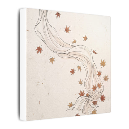 Japandi Silk Drape in Dawn | Minimal Line Canvas Art