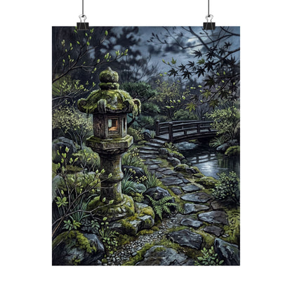 Cozy Stone Lantern Wall Art Print - Texture Japandi Art Print