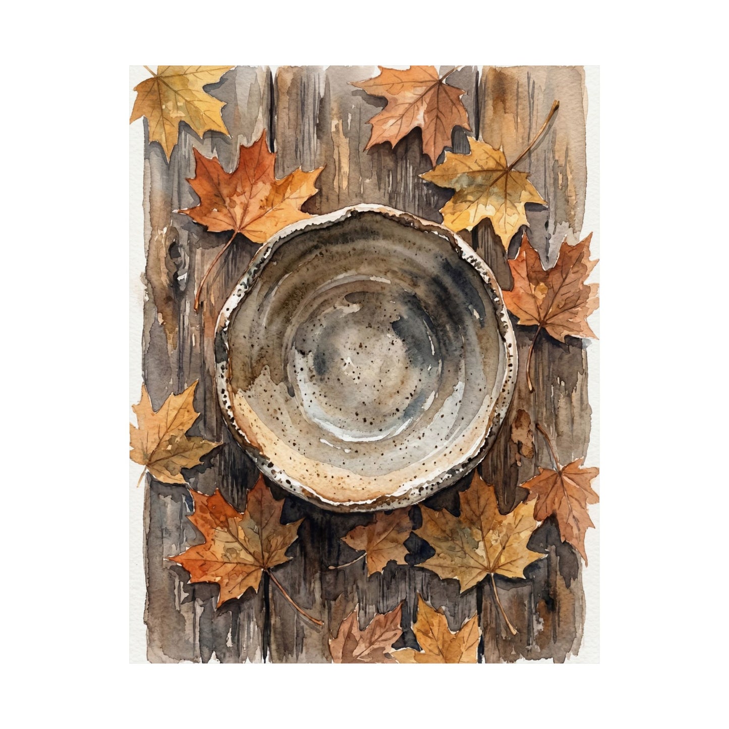 Ceramic Bowl Watercolor Wall Art Print | Elegant Japandi Art