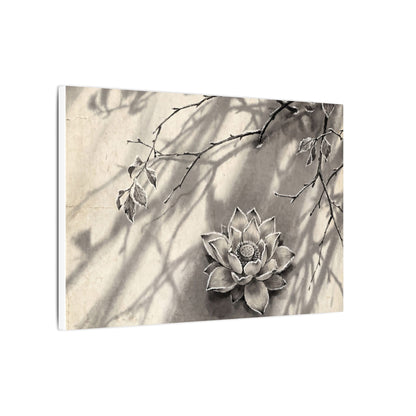 Winter Lotus Flower Sumi E Canvas Art | Contemplative Decor
