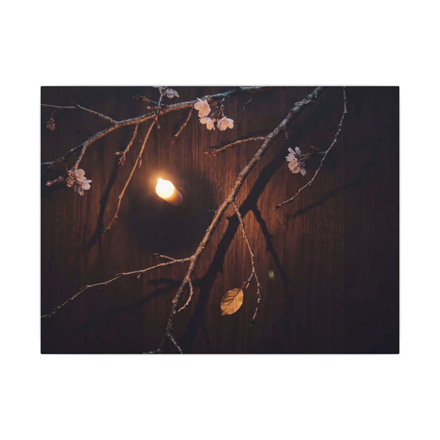Datsuzoku Cherry Blossom Canvas Art - Dark Japandi Moody Minimal