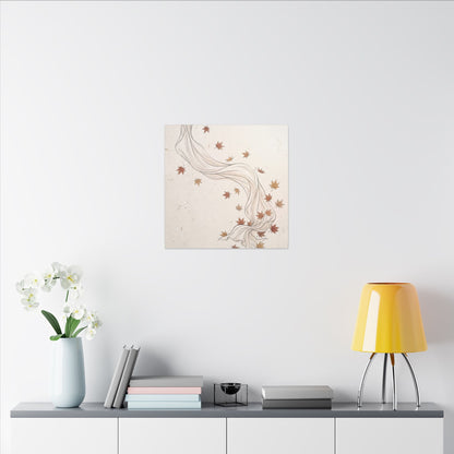 Japandi Silk Drape in Dawn | Minimal Line Canvas Art