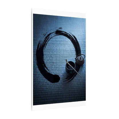 Winter Tea Ceremony Enso Canvas Art | Peaceful Decor