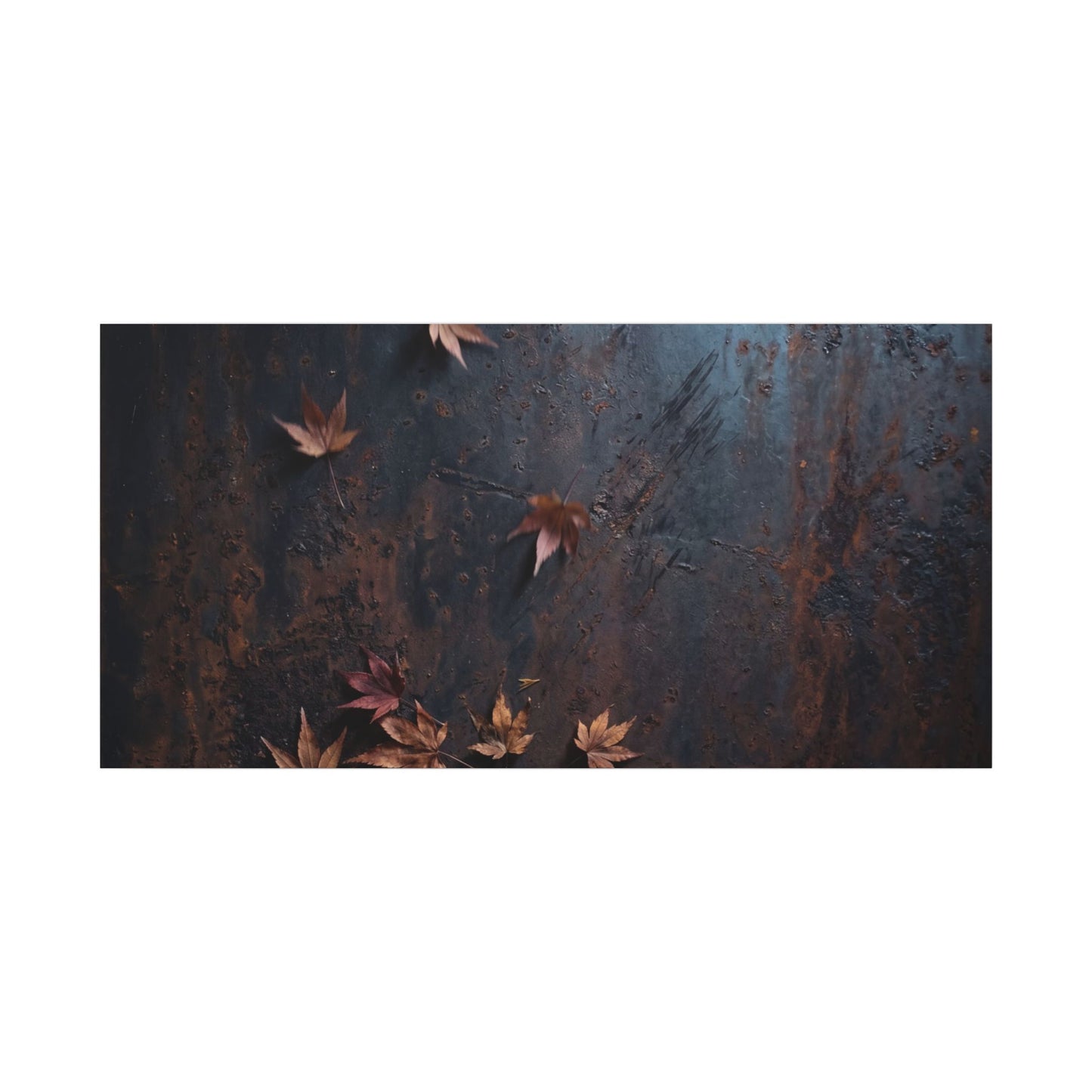 Moonlight Rust Patina Canvas Art - Dark Japandi Mono No Aware