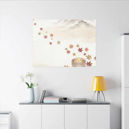 Earthy Mountain Mist Canvas Art - Japanese Pattern Japandi