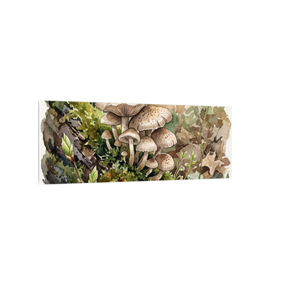 Wild Mushrooms Canvas Art | Spring Japandi Watercolor Art