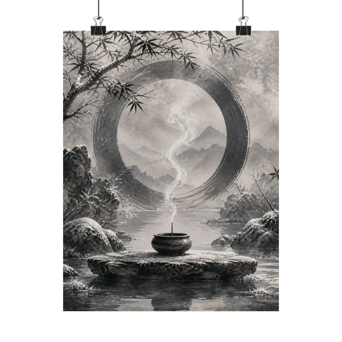 Dappled Incense Smoke Wall Art Print - Zen Seijaku