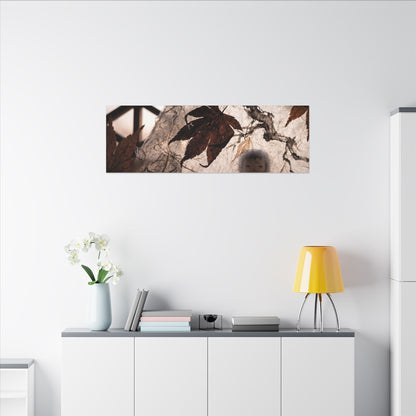 Shoji Screen Autumn Canvas Art | Dark Japandi Atmospheric Design