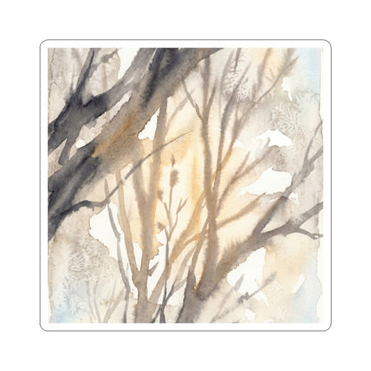 Elegant Shadow Play Sticker - Watercolor Japandi