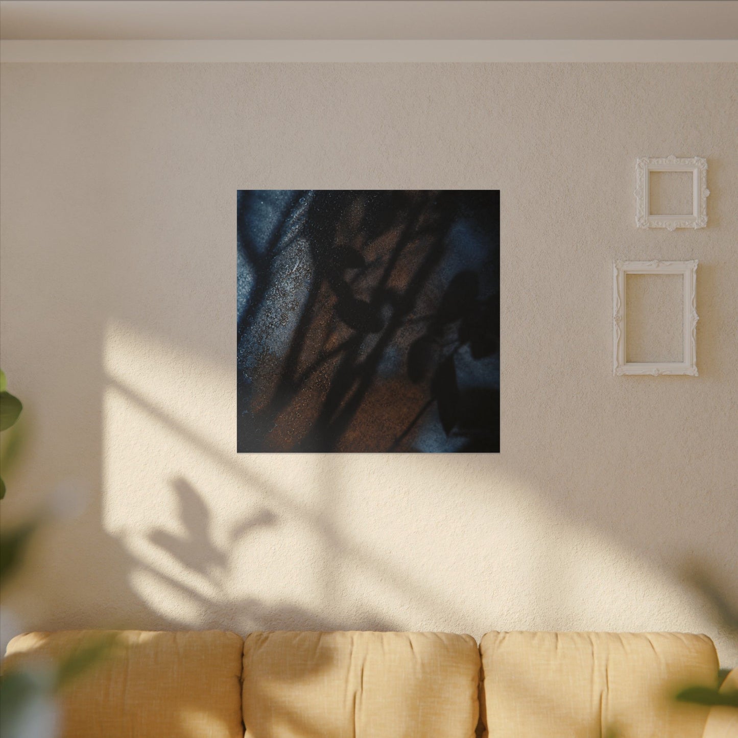 Moonlight Shadow Play Canvas Art - Dark Japandi Ma