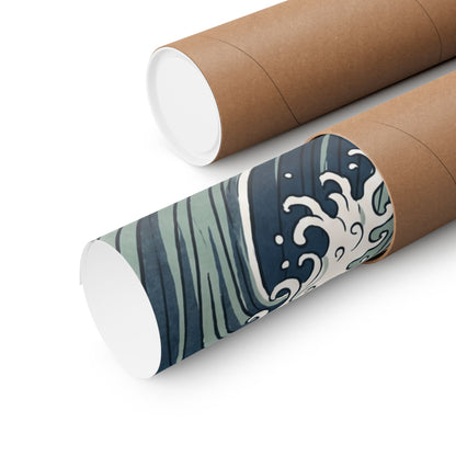 Ma Ocean Wave Wall Art Print - Zen Ukiyo E Inspired