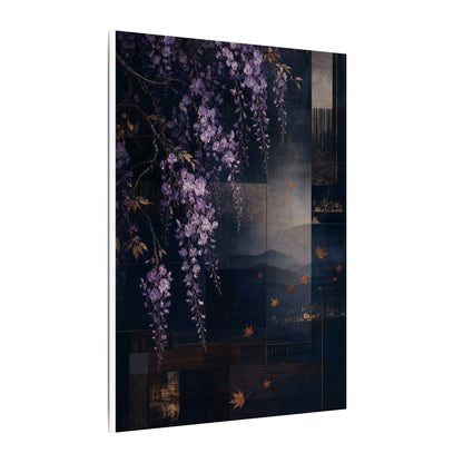 Dawn Wisteria Canvas Art - Dark Japandi Fukinsei
