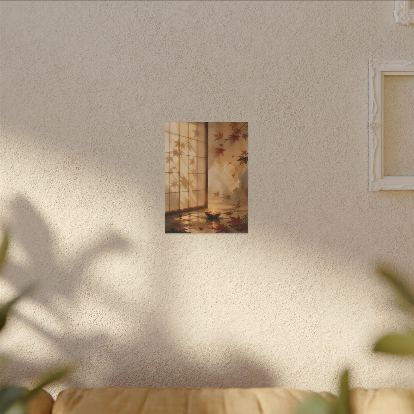 Candlelight Shoji Screen Canvas Art - Japandi Ma