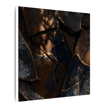 Fukinsei Broken Pottery Canvas Art - Dark Japandi Dark Texture