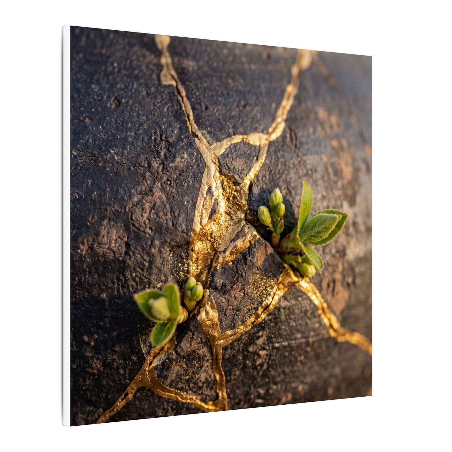 Rust Patina Gold Repair Canvas Art | Resilient Kintsugi Art