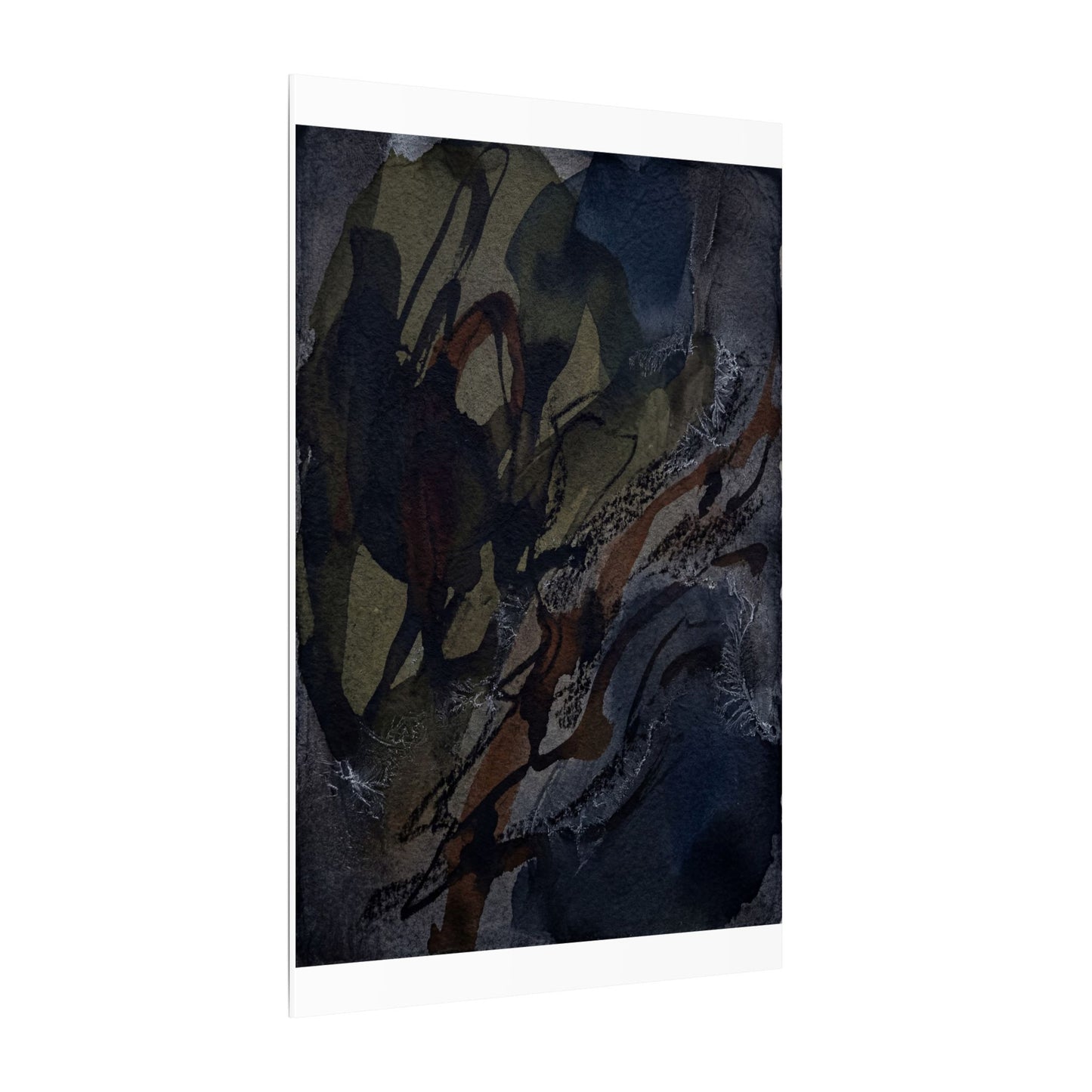 Shadow Play Winter Canvas Art | Dark Japandi Luxurious Design