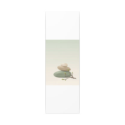 Dawn River Stones Canvas Art - Japandi Fukinsei