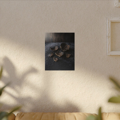 Winter Broken Pottery Shadow Zen Canvas Art | Bold Decor