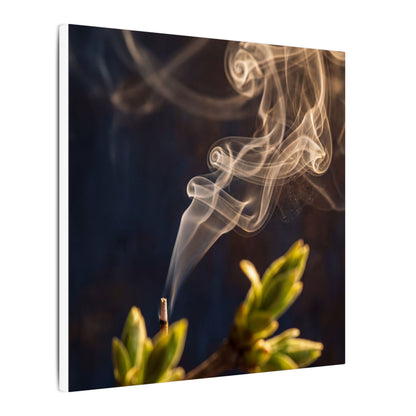 Golden Hour Incense Smoke Canvas Art - Dark Japandi Kanso