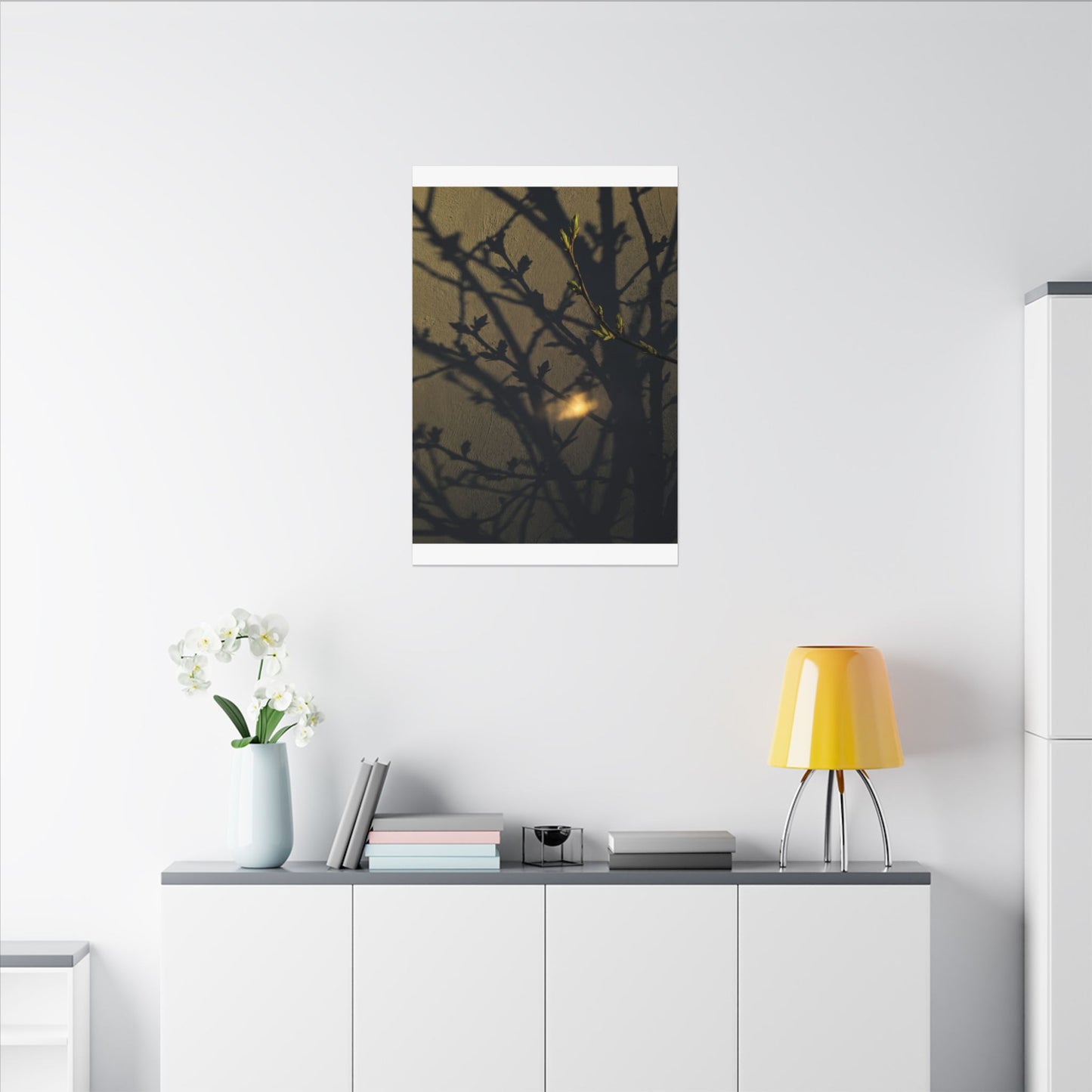 Bold Shadow Play Canvas Art - Moody Minimal Dark Japandi