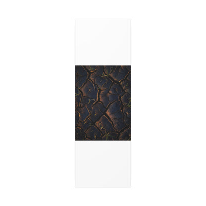 Cracked Earth Moody Minimal Canvas Art | Luxurious Dark Japandi Art
