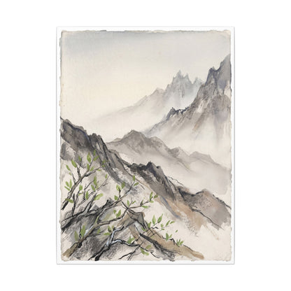 Spring Mountain Mist Texture Canvas Art | Warm Decor