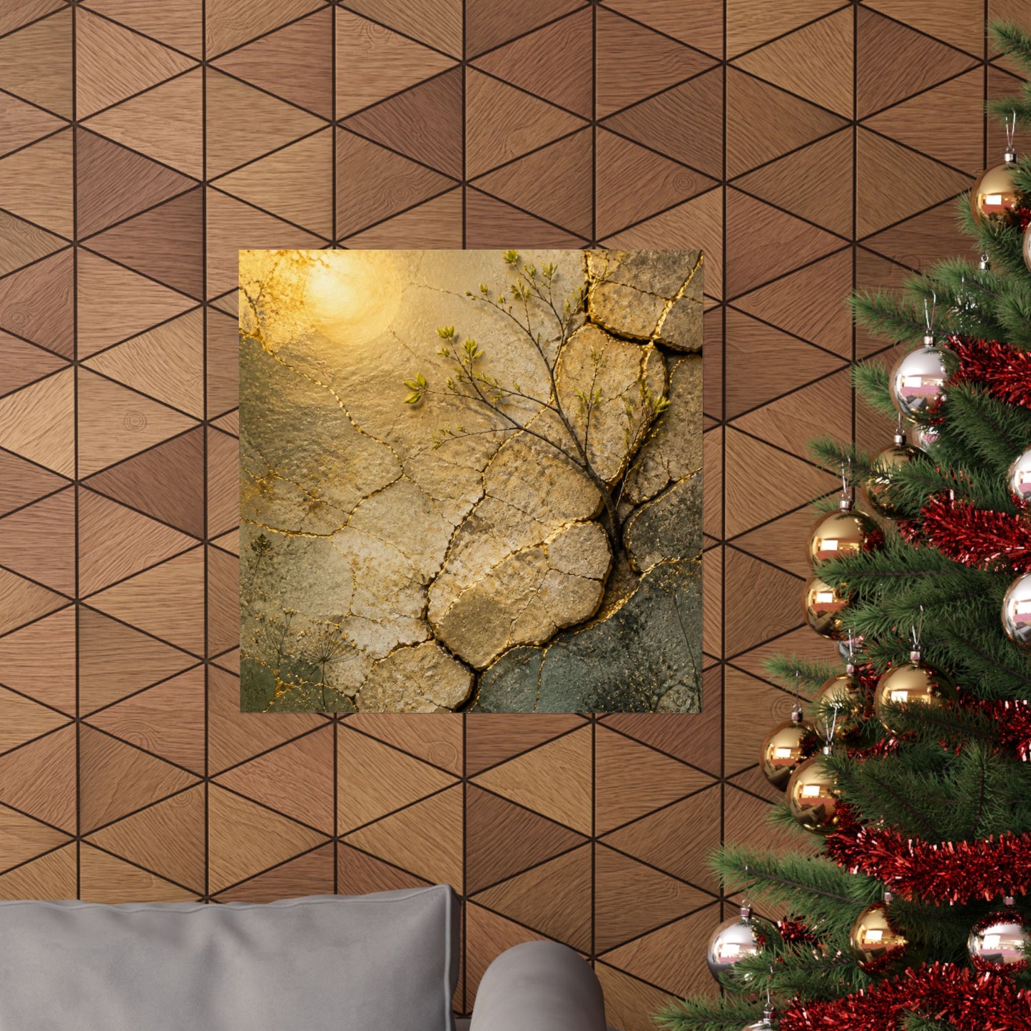 Cracked Earth Texture Wall Art Print | Earthy Japandi Art