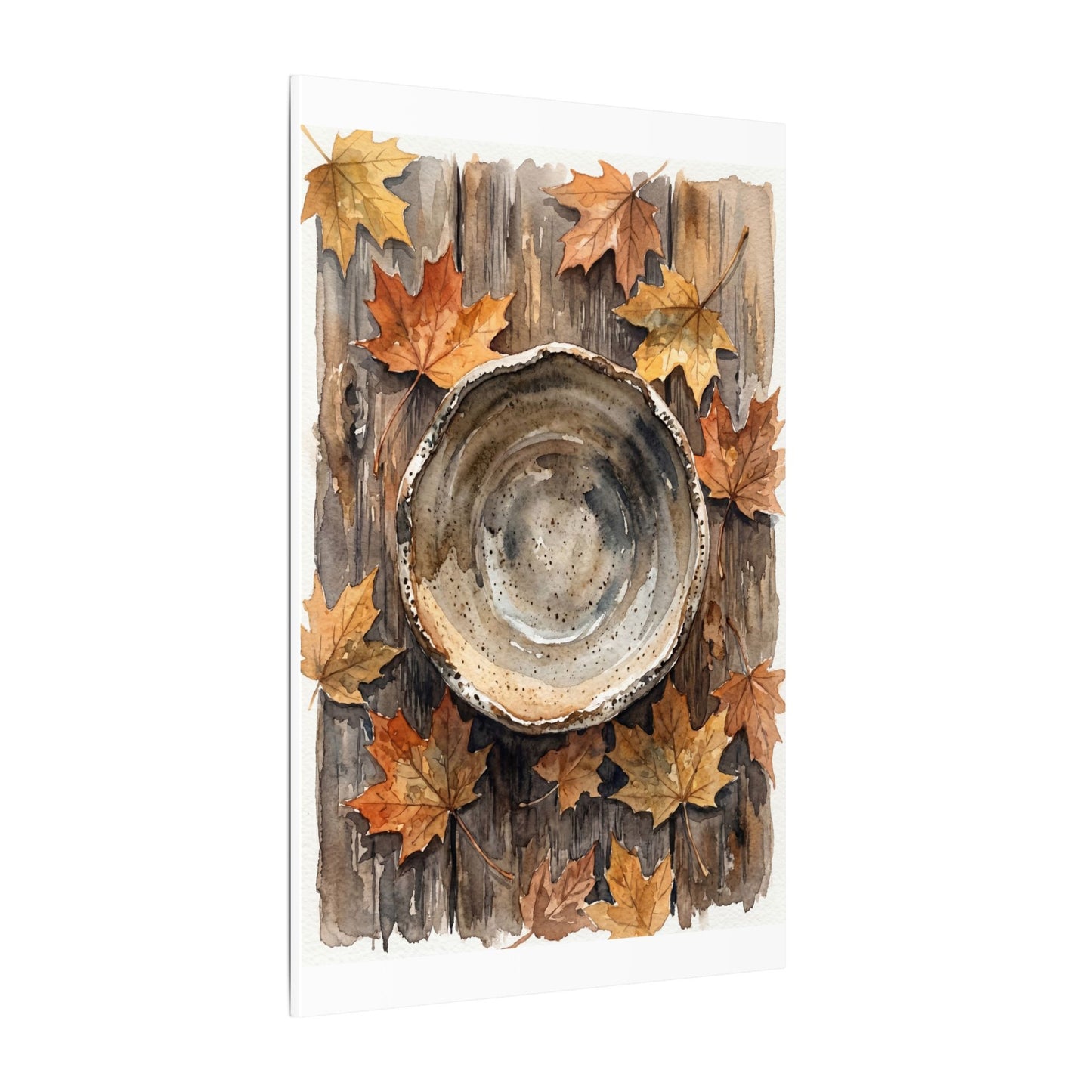Ma Ceramic Bowl Canvas Art - Japandi Watercolor