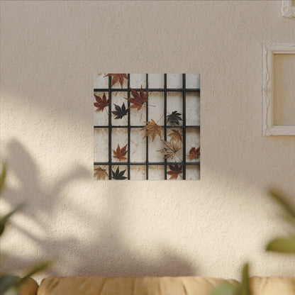 Japandi Shoji Screen in Overcast | Texture Canvas Art