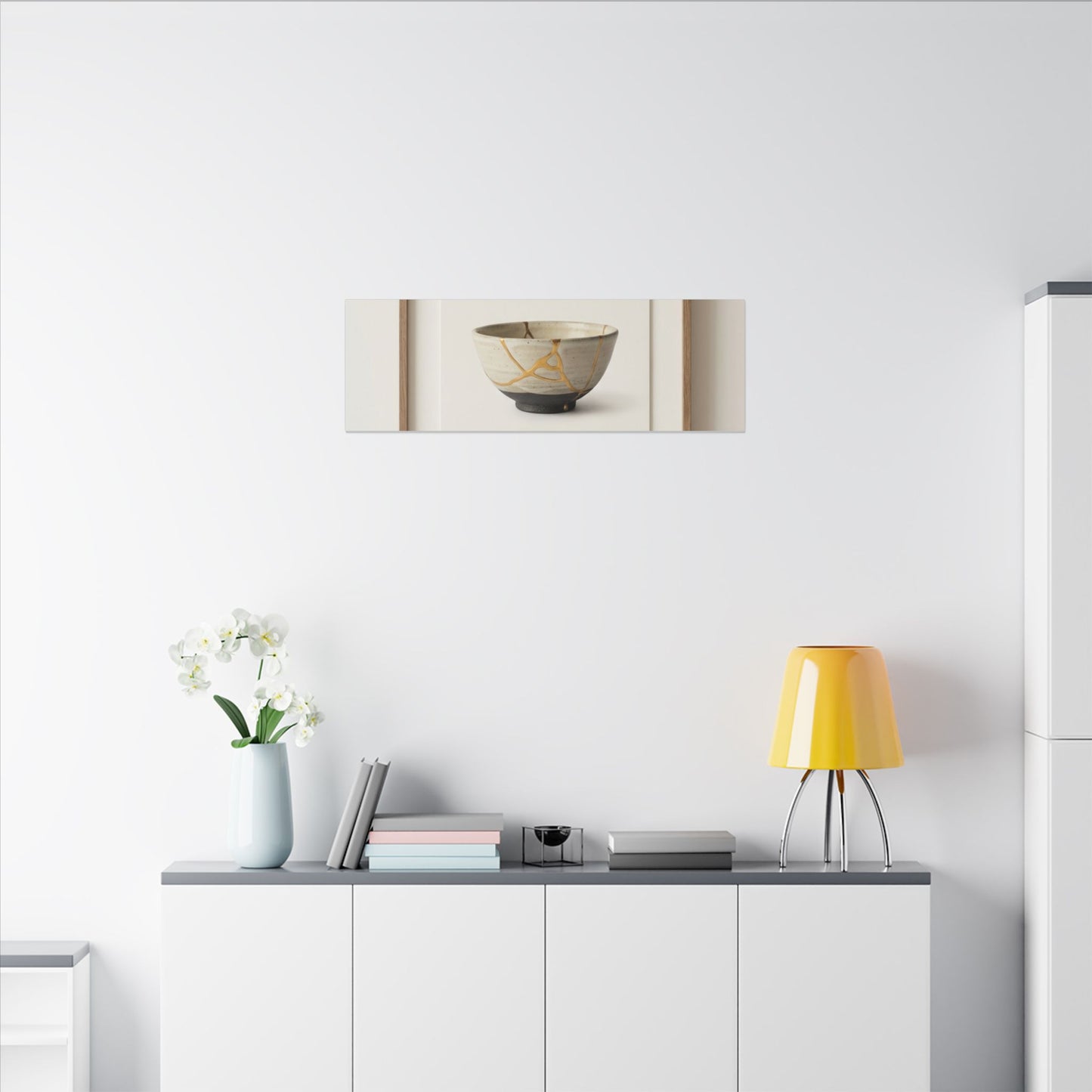 Kintsugi Charcoal Canvas Art