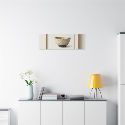 Kintsugi Charcoal Canvas Art