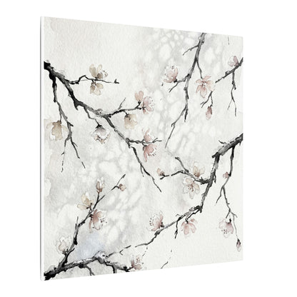 Cherry Blossom Canvas Art | Winter Japandi Watercolor Art