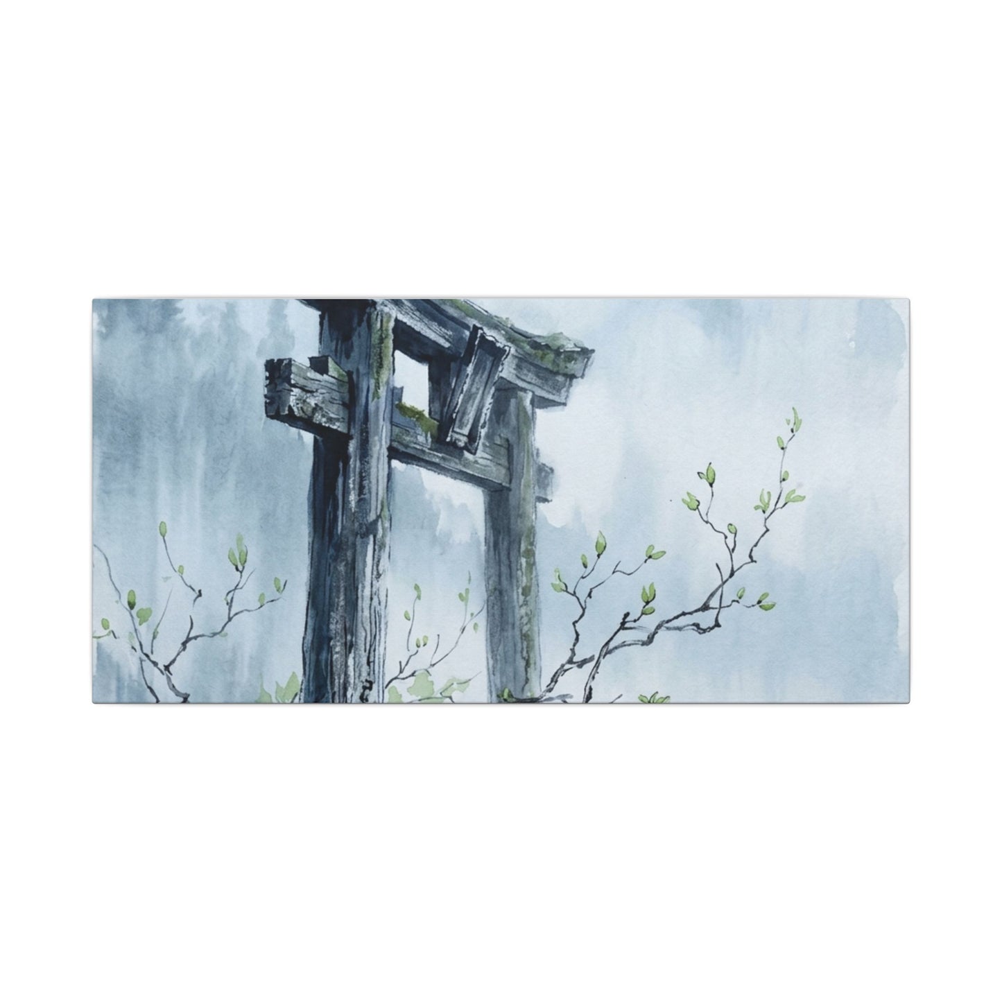 Torii Gate Canvas Art | Spring Zen Sumi E Art