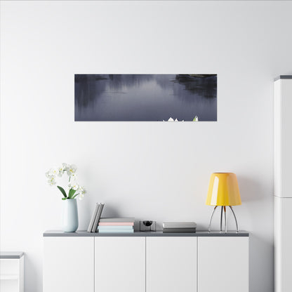 Lotus Flower Karesansui Canvas Art | Tranquil Zen Art